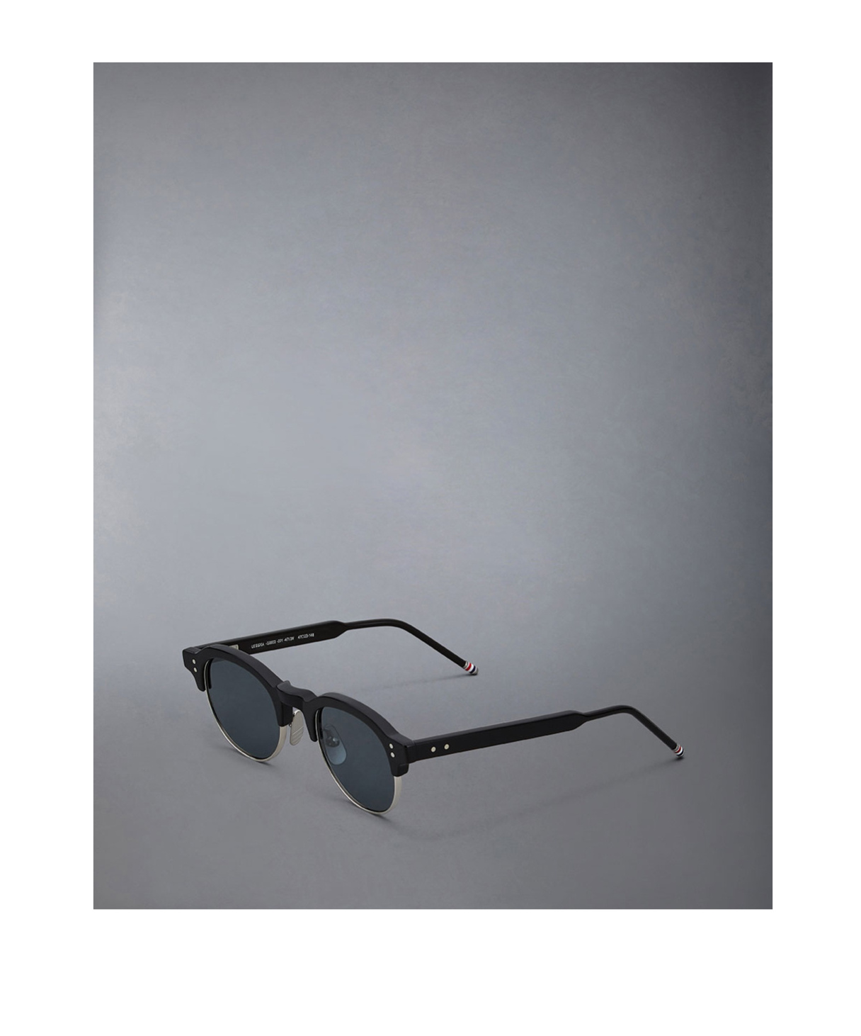 Thom Browne Oval-frame Sunglasses In Black