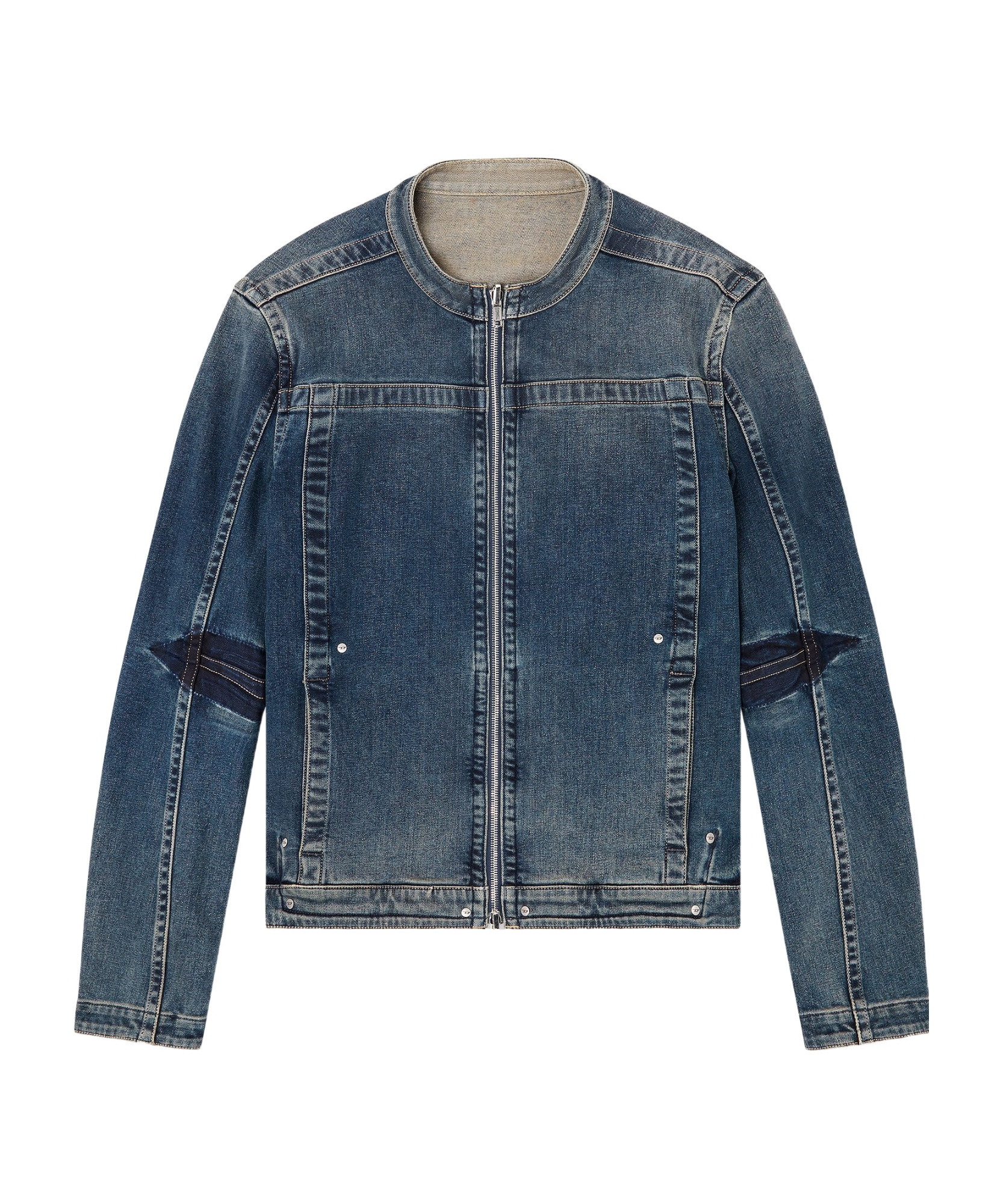 Diesel Moto Jacket In Rehab Denim In Dark Blue