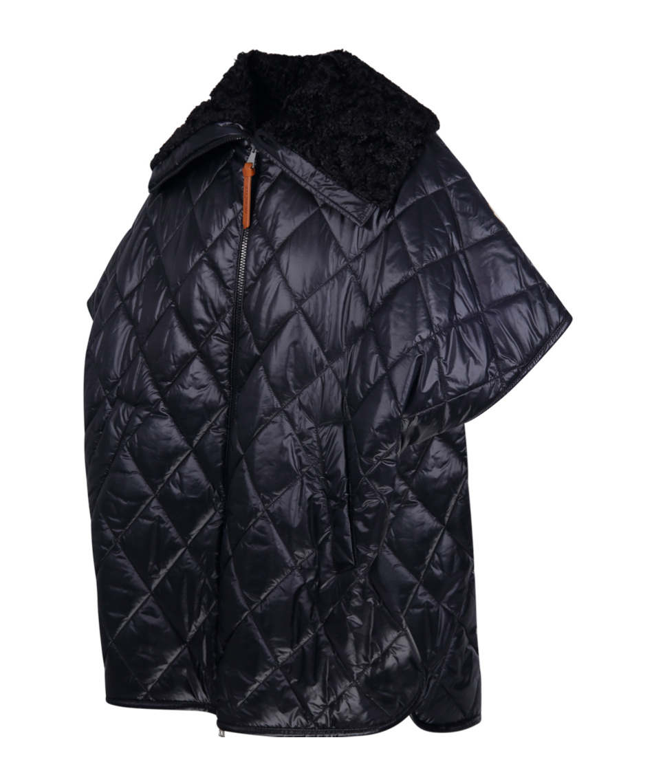 Moncler Quilted Cape In Black