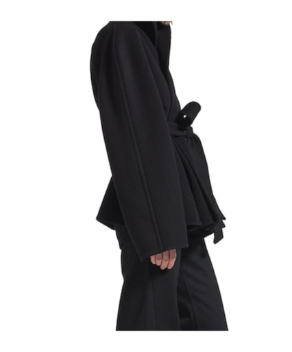 Balenciaga Women's Short Wrap Coat In Black In Black