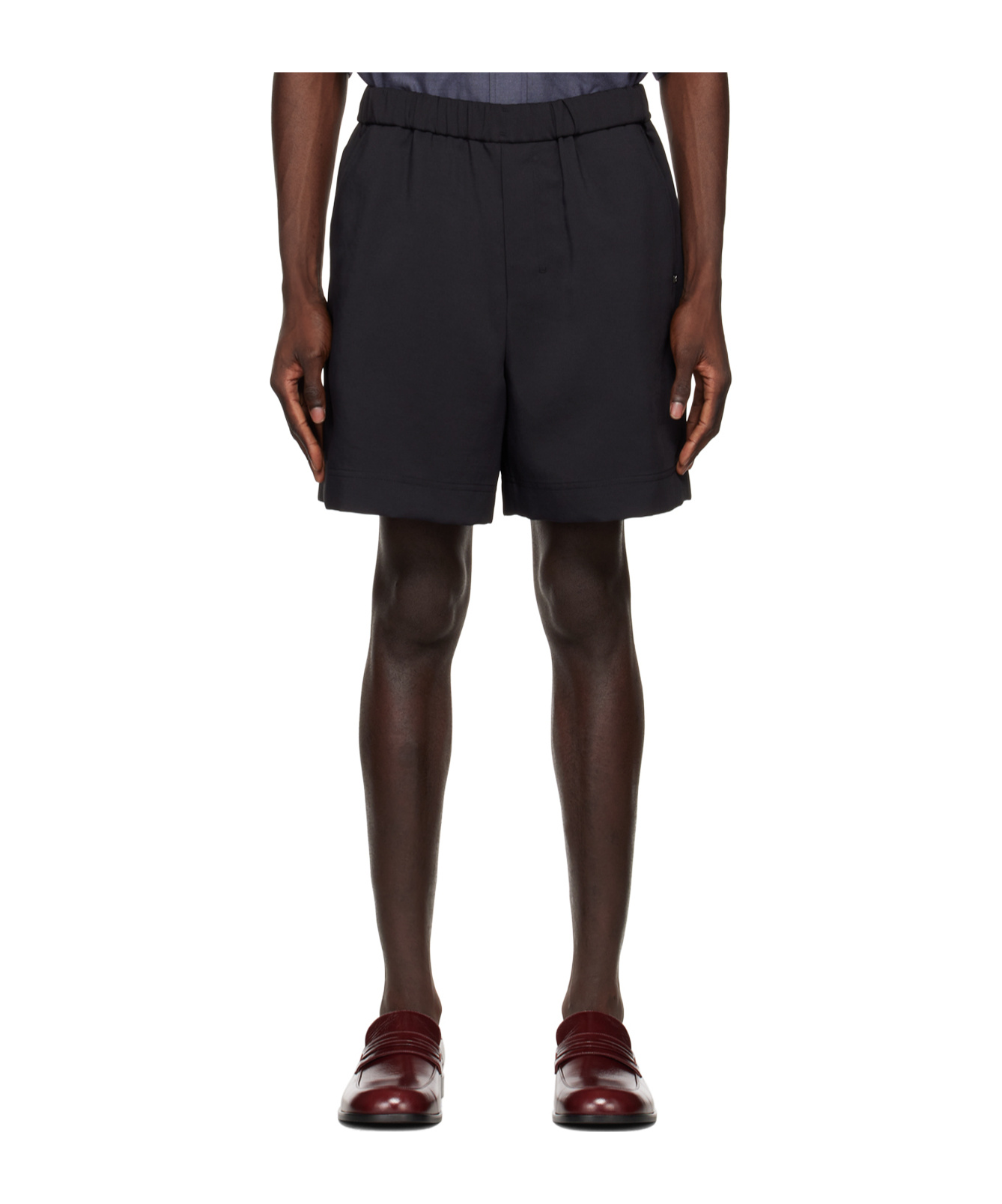 Wooyoungmi Black Embroidered Shorts In Black