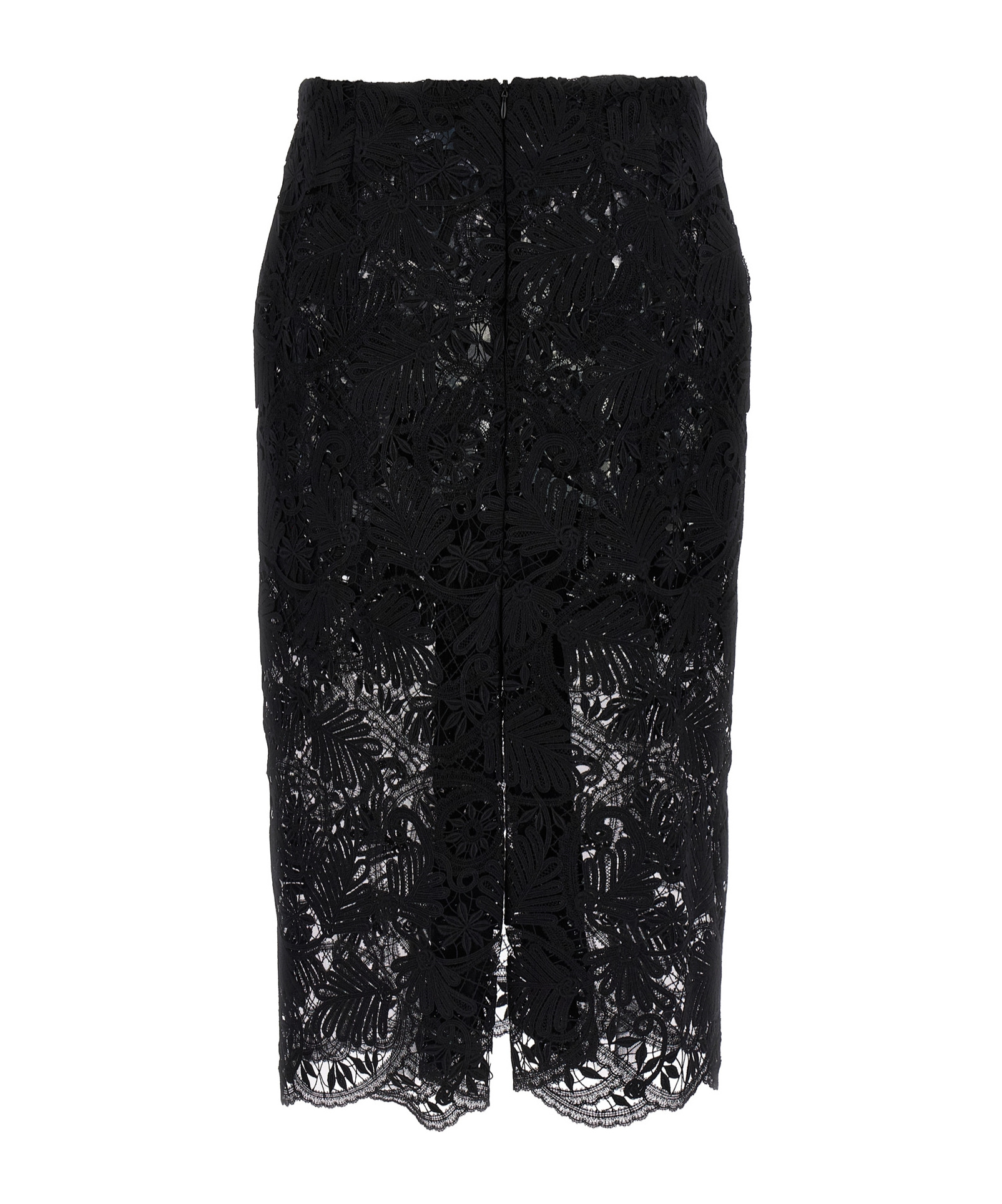 Ermanno Scervino Intricate Lace Effect Skirt With Tulle Lining In Black