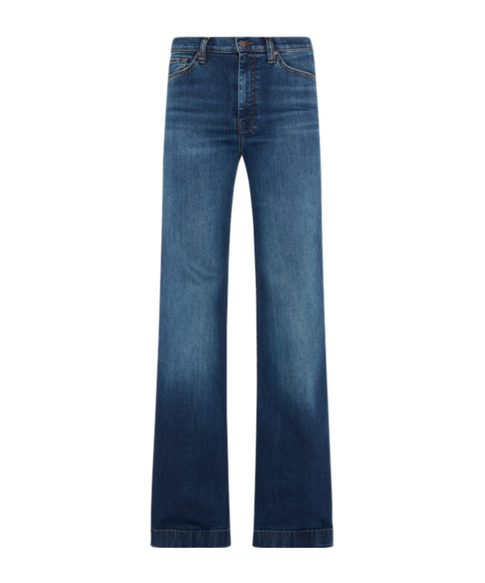 Shop 7 For All Mankind Logo-patch Straight Jeans In Blue