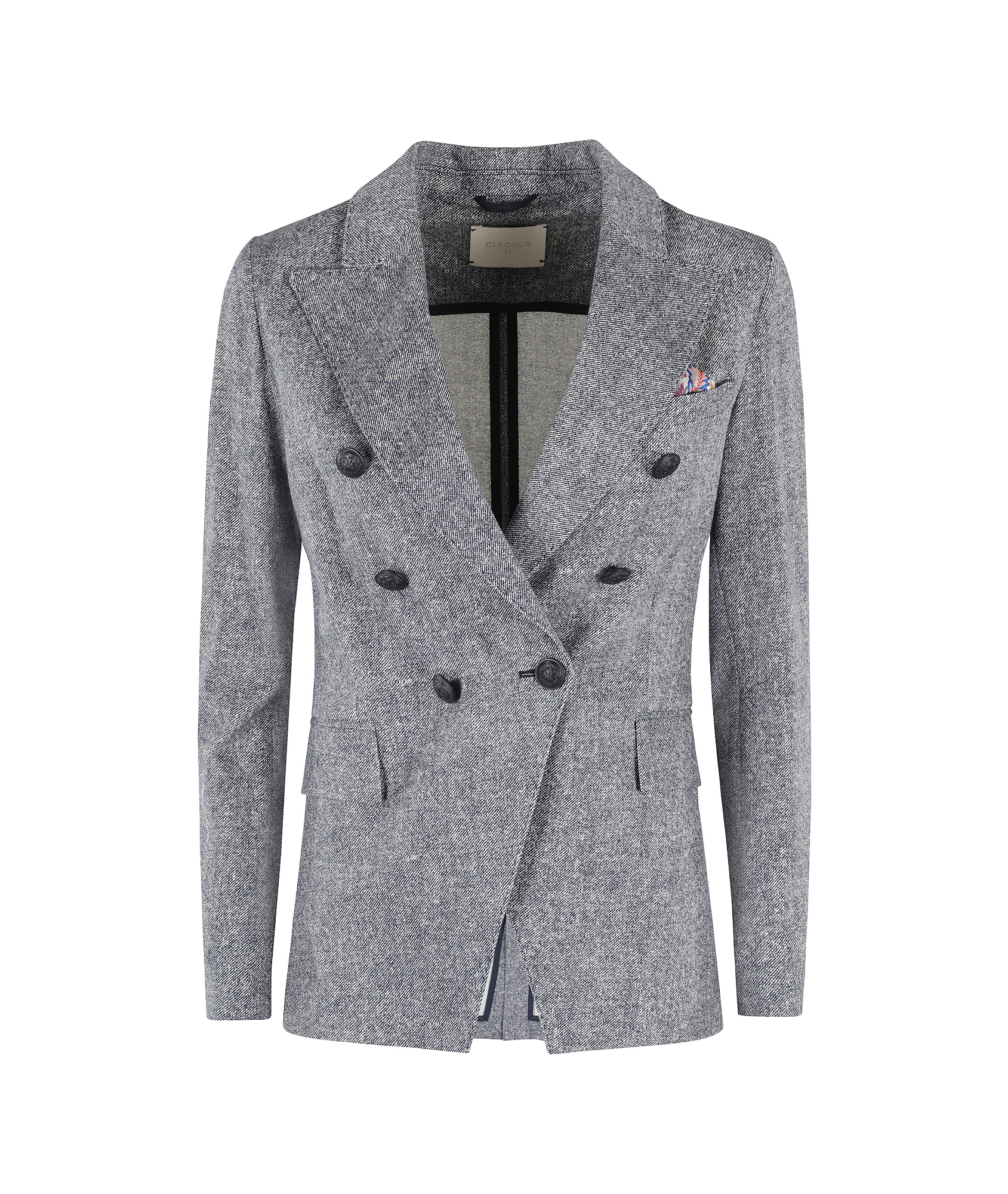Shop Circolo 1901 Double-breasted Jacket In Gray