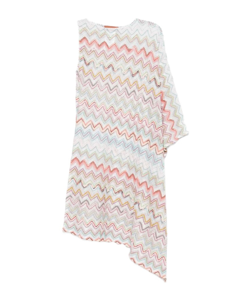 Missoni Striped Asymmetric Blouse In White