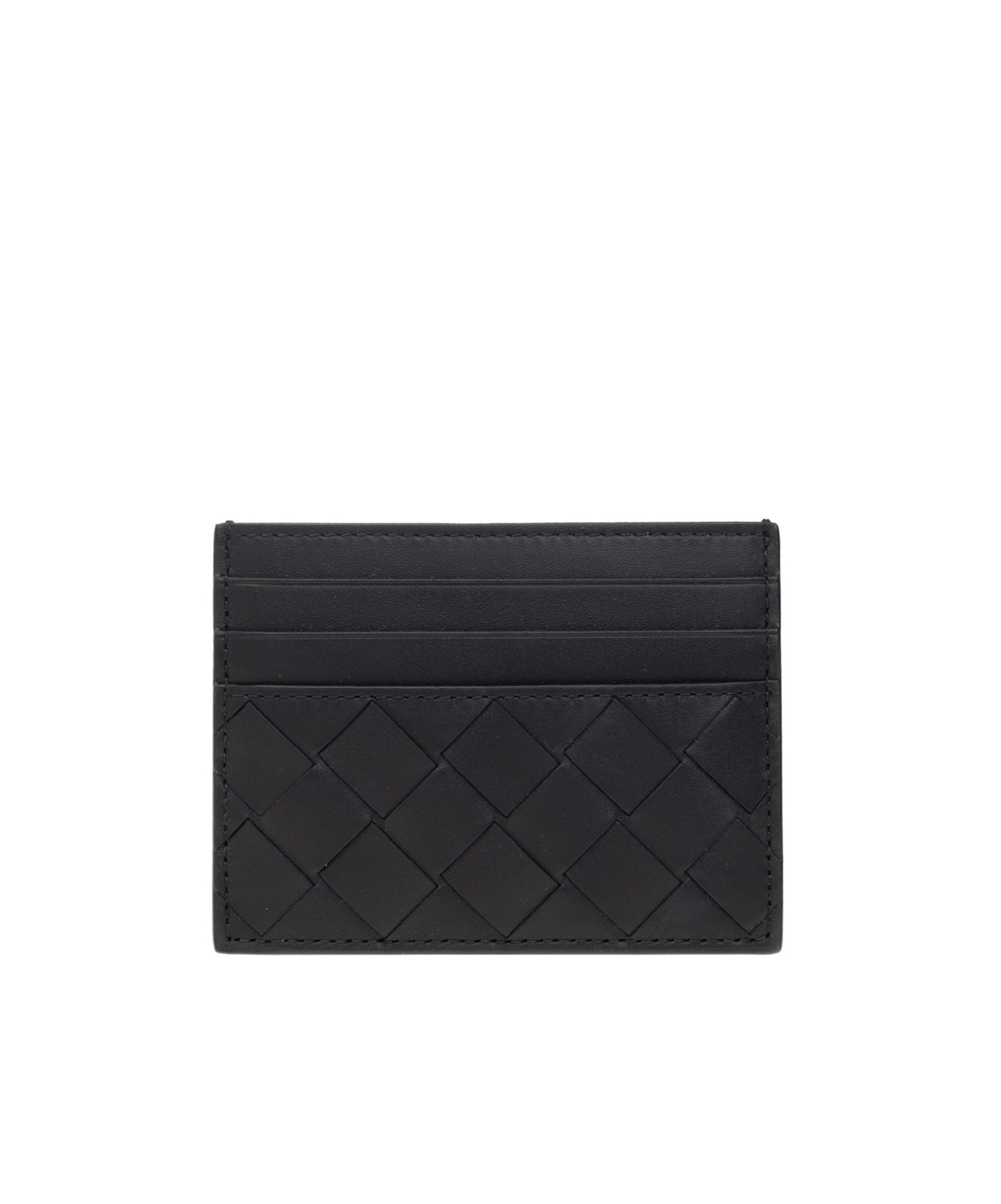 Bottega Veneta Card Holder With Iconic Intrecciato In Black