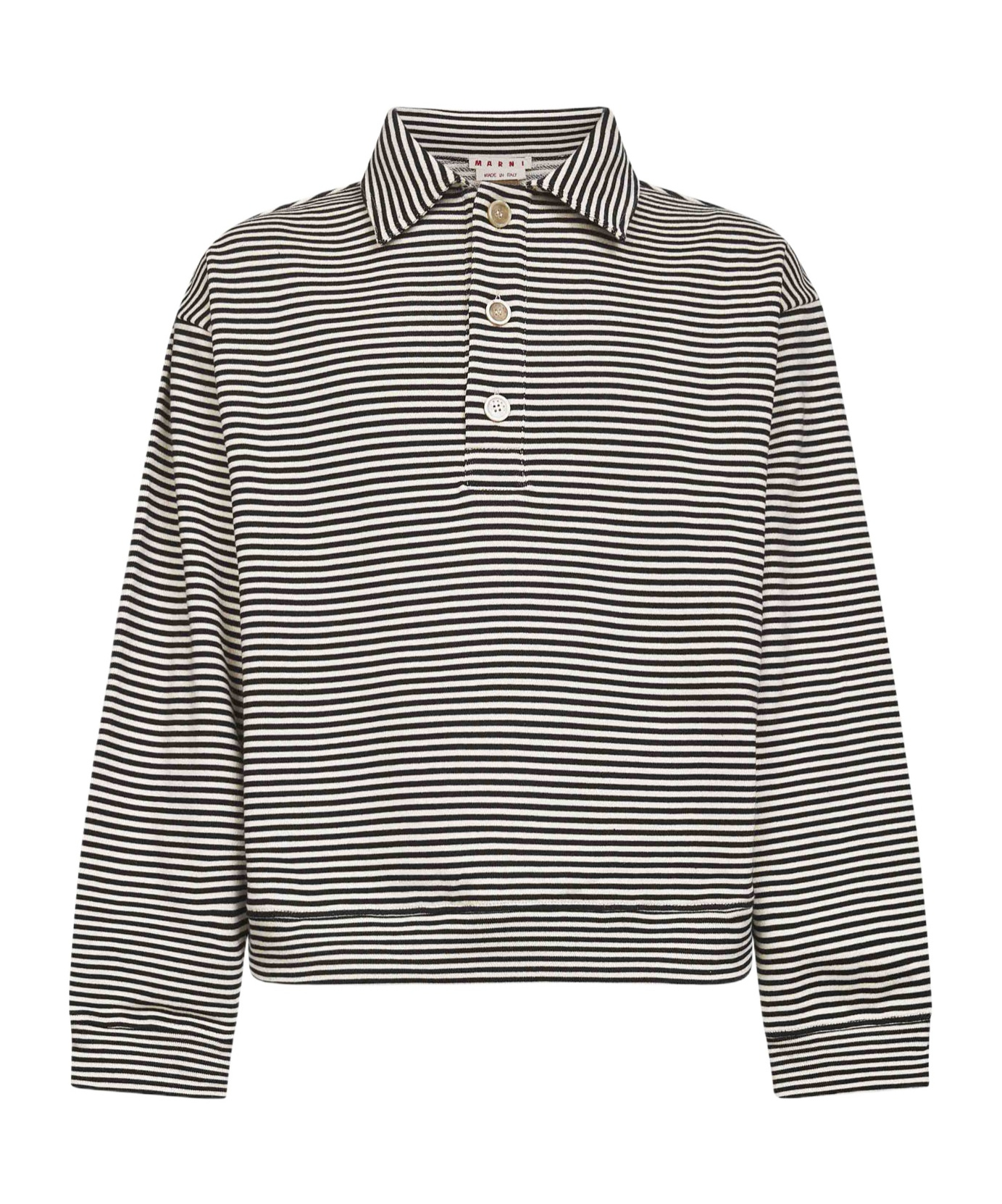 Marni Long-sleeved Polo Shirt In Multi