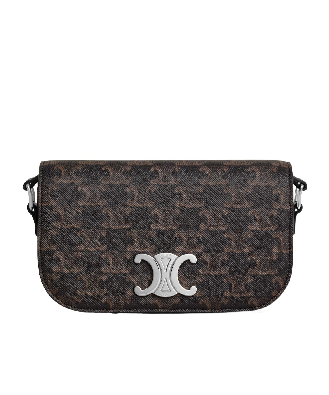 Celine Flap Shoulder Bag In Black