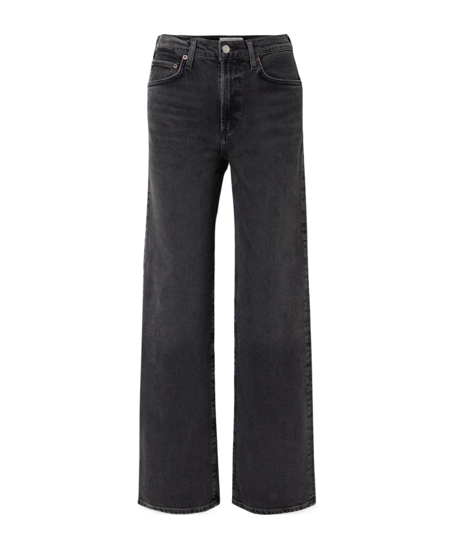 Agolde Harper Mid-rise Wide-leg Jeans In Black