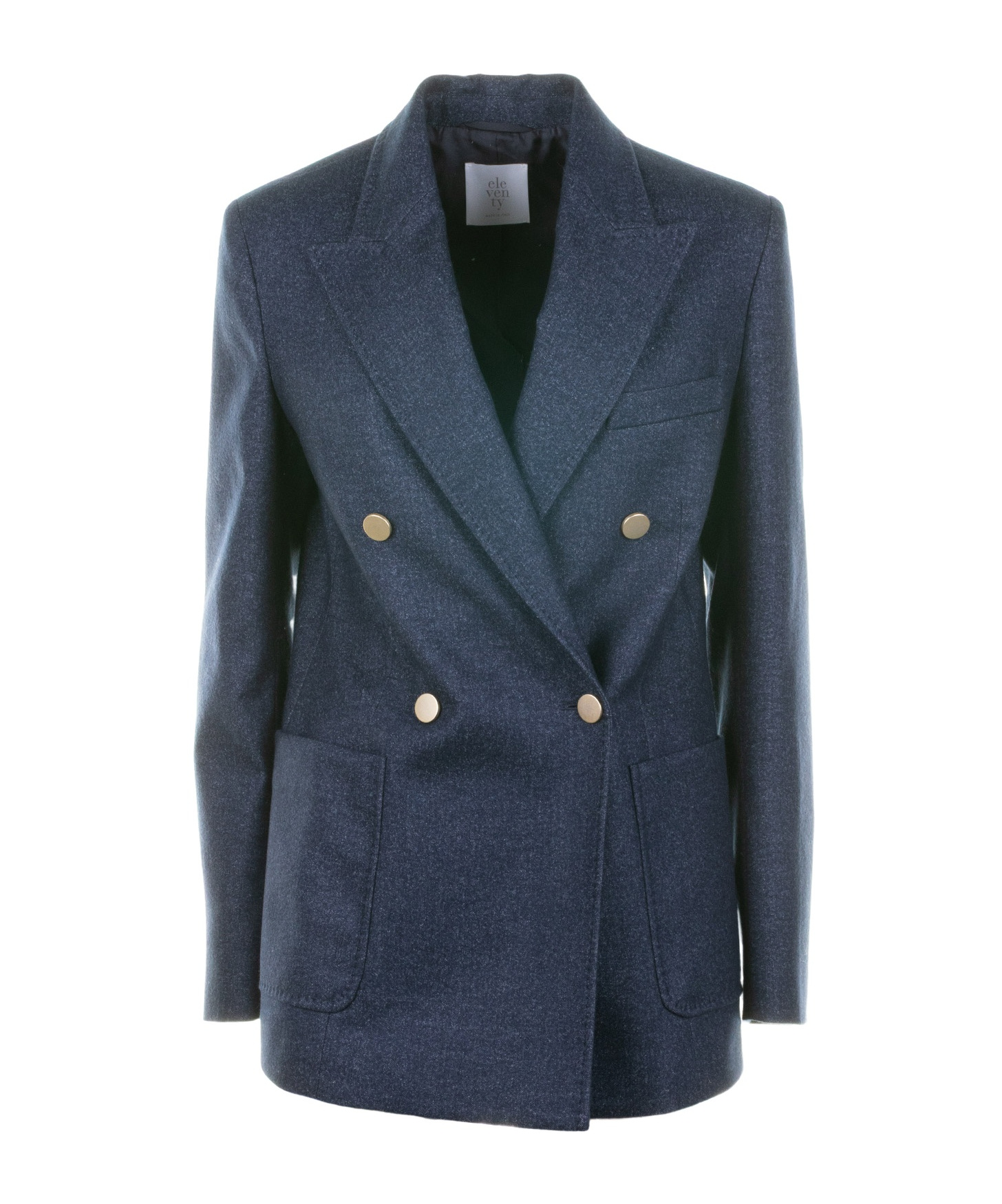 Eleventy Double-breasted Long-sleeved Blazer In Blue