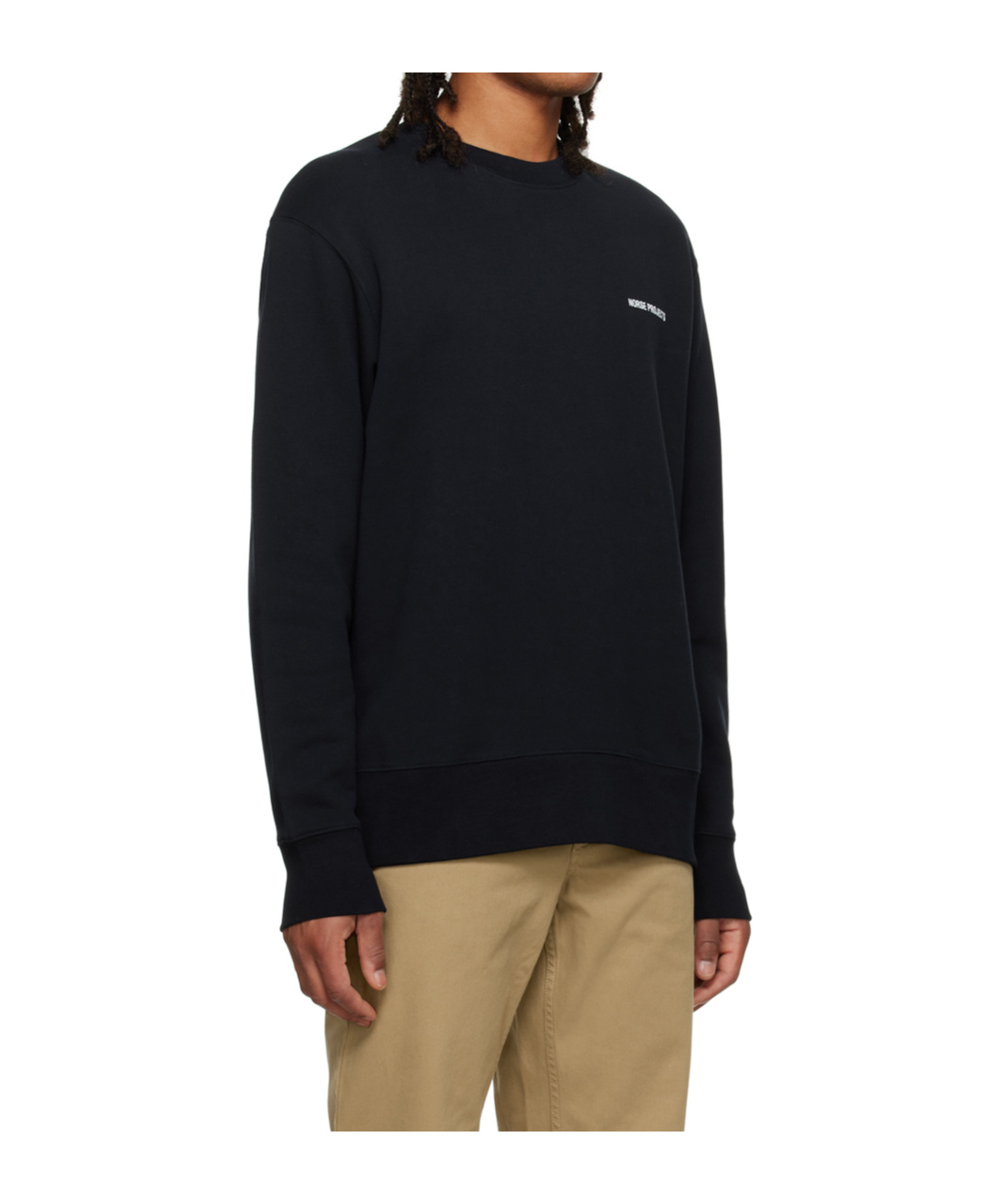 Norse Projects Round Collar Logo Sweater In Black