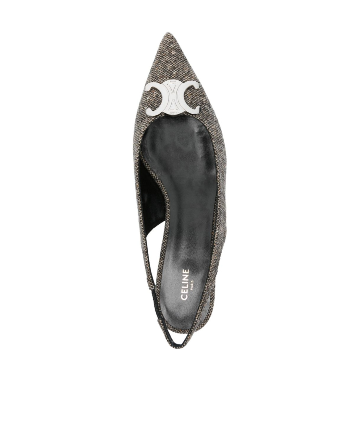 Celine Women Alma Triomphe Slingback Ballerina In Gray
