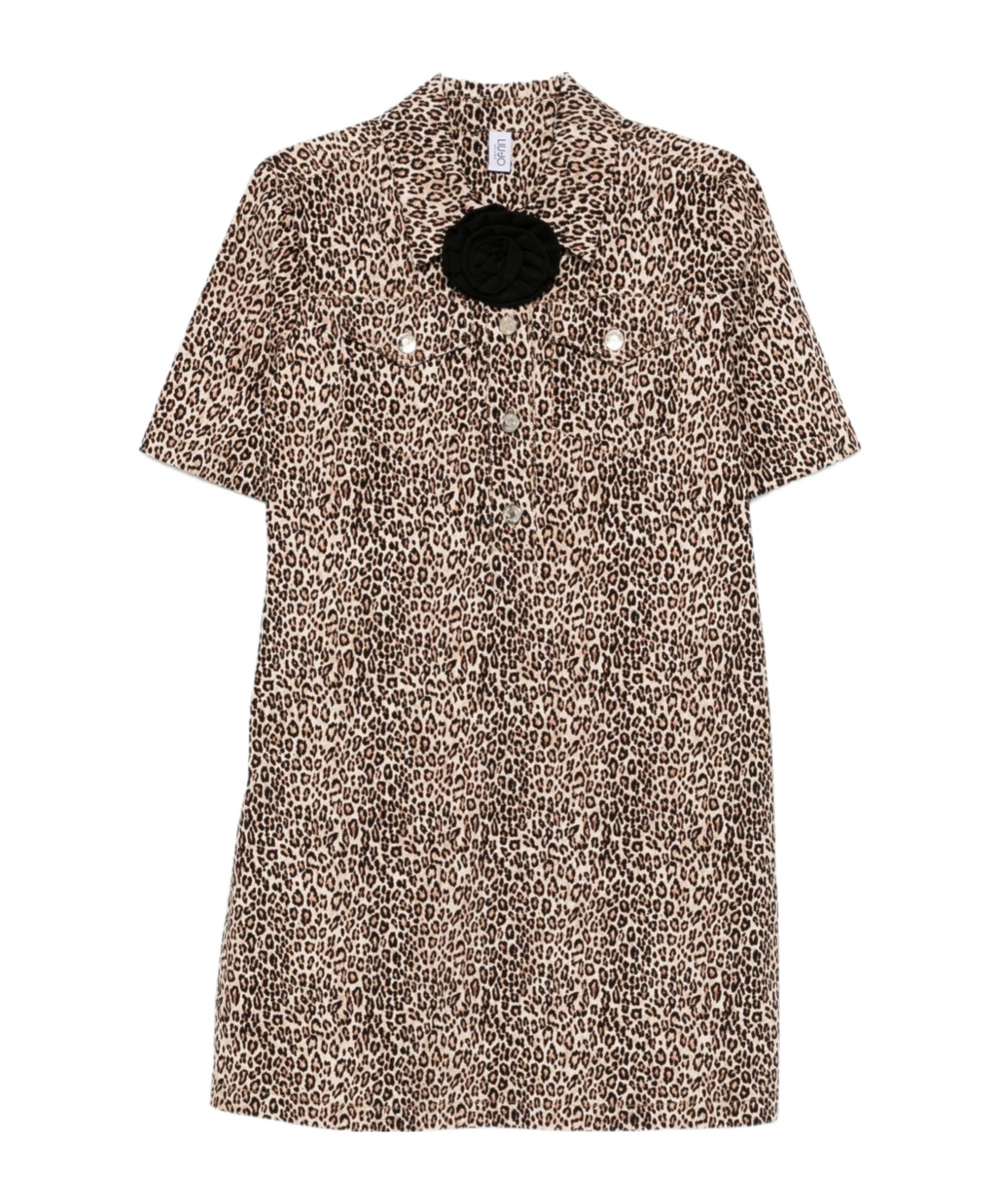 Liu •jo Leopard-print Button-front Dress In Brown
