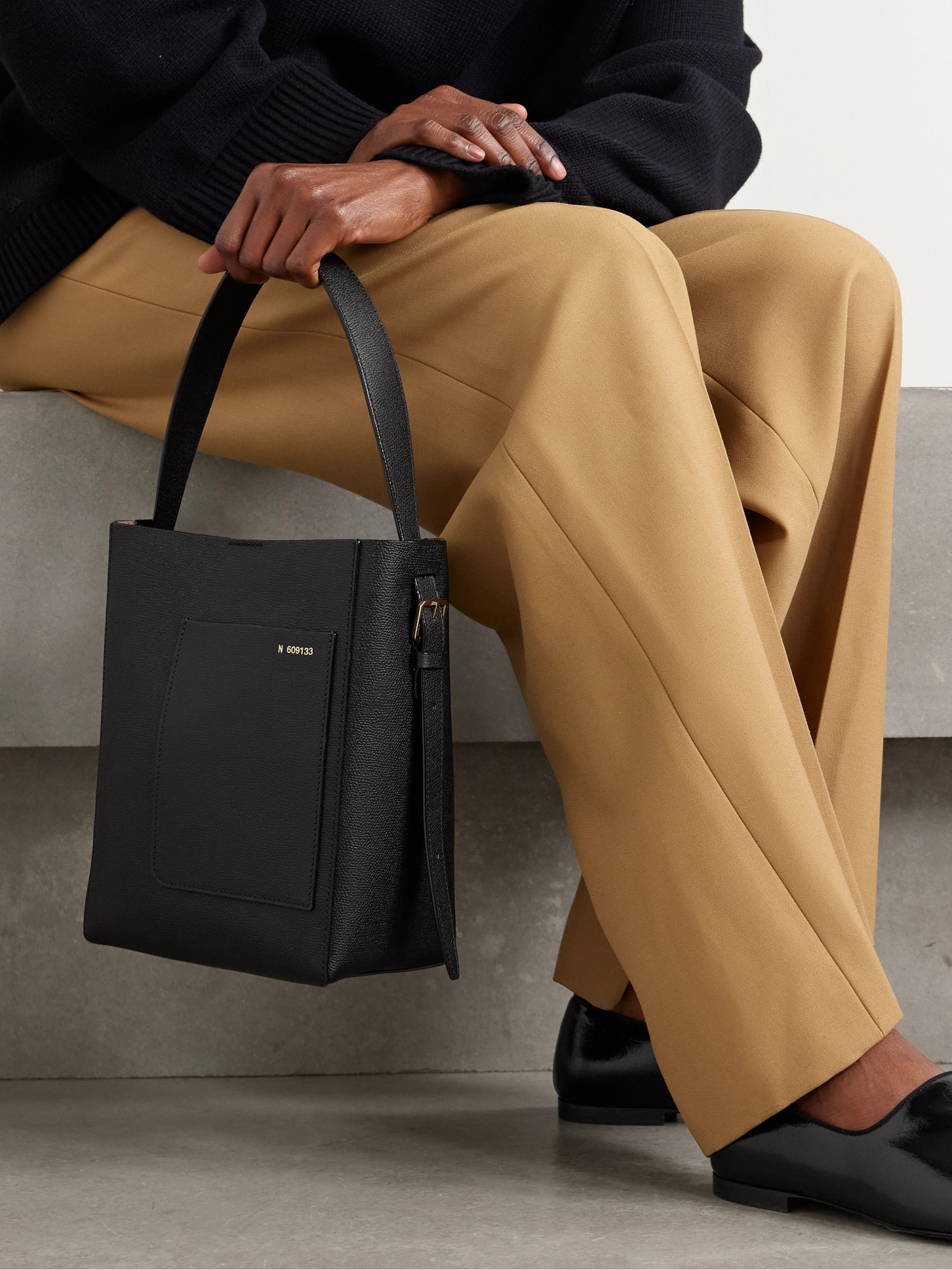 Valextra Open Top Mini Bucket Bag