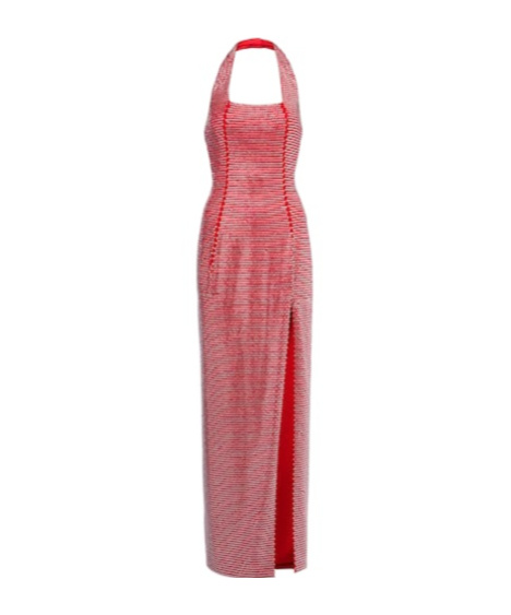 Area Crystal-embellished Halterneck Gown In Pink
