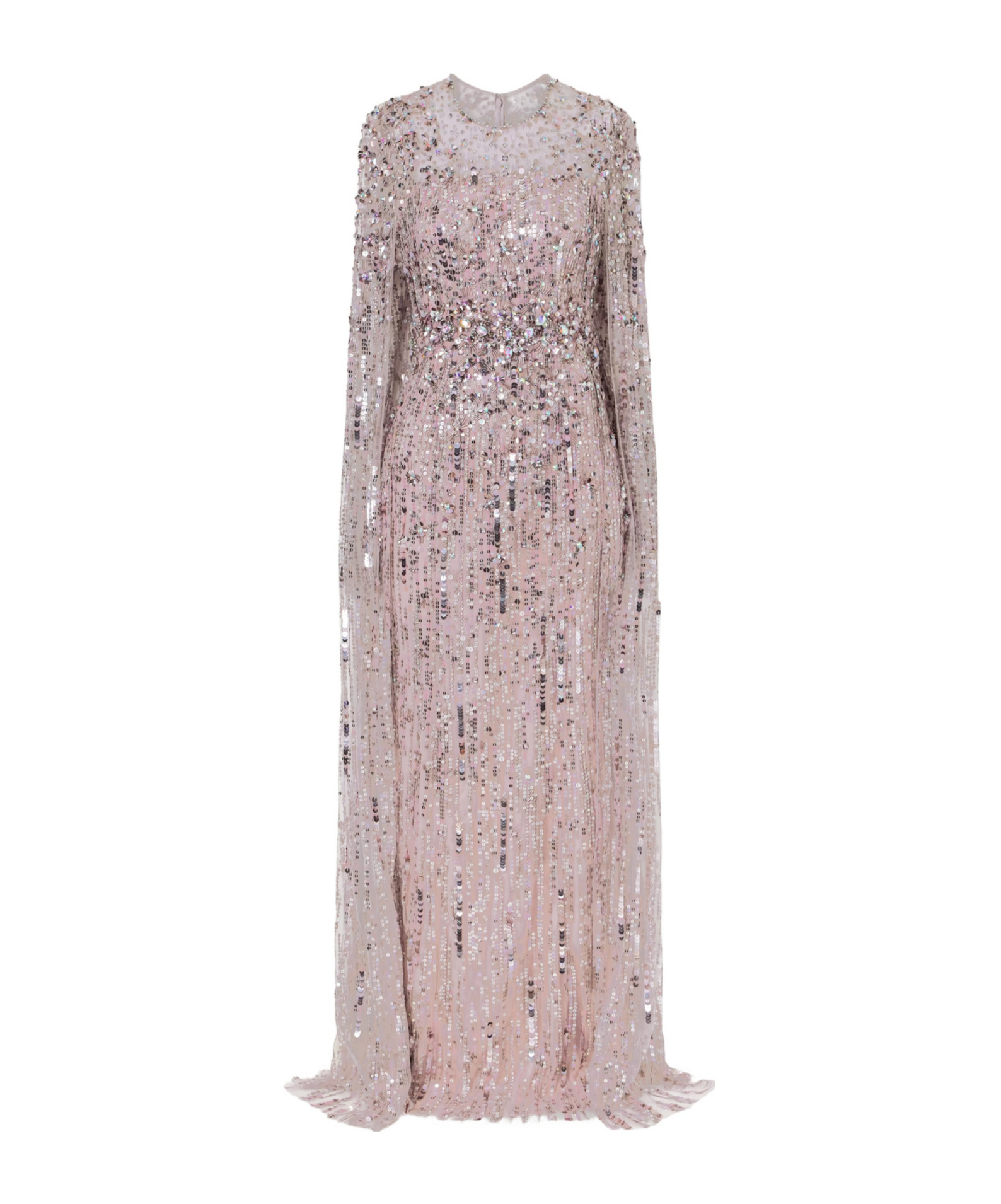 Jenny Packham Sequined Tulle Gown In Neutral