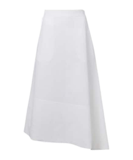 Jil Sander Asymmetric Linen Midi Skirt In White