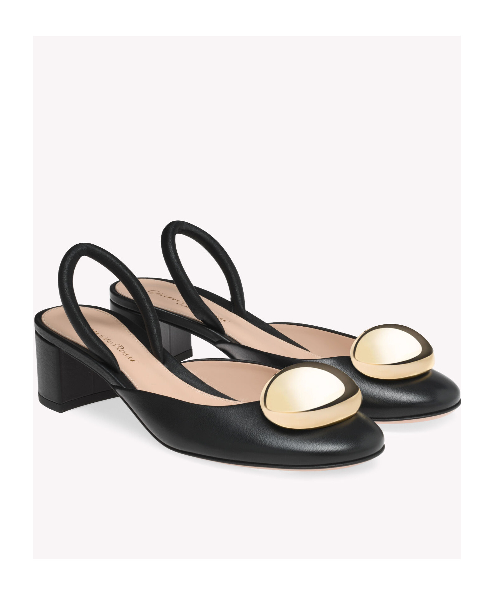 Gianvito Rossi Leather Dome Slingback Pumps In Black