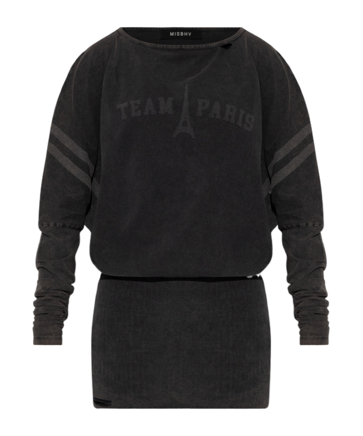 Misbhv Team Paris Long-sleeved Mini Dress In Black