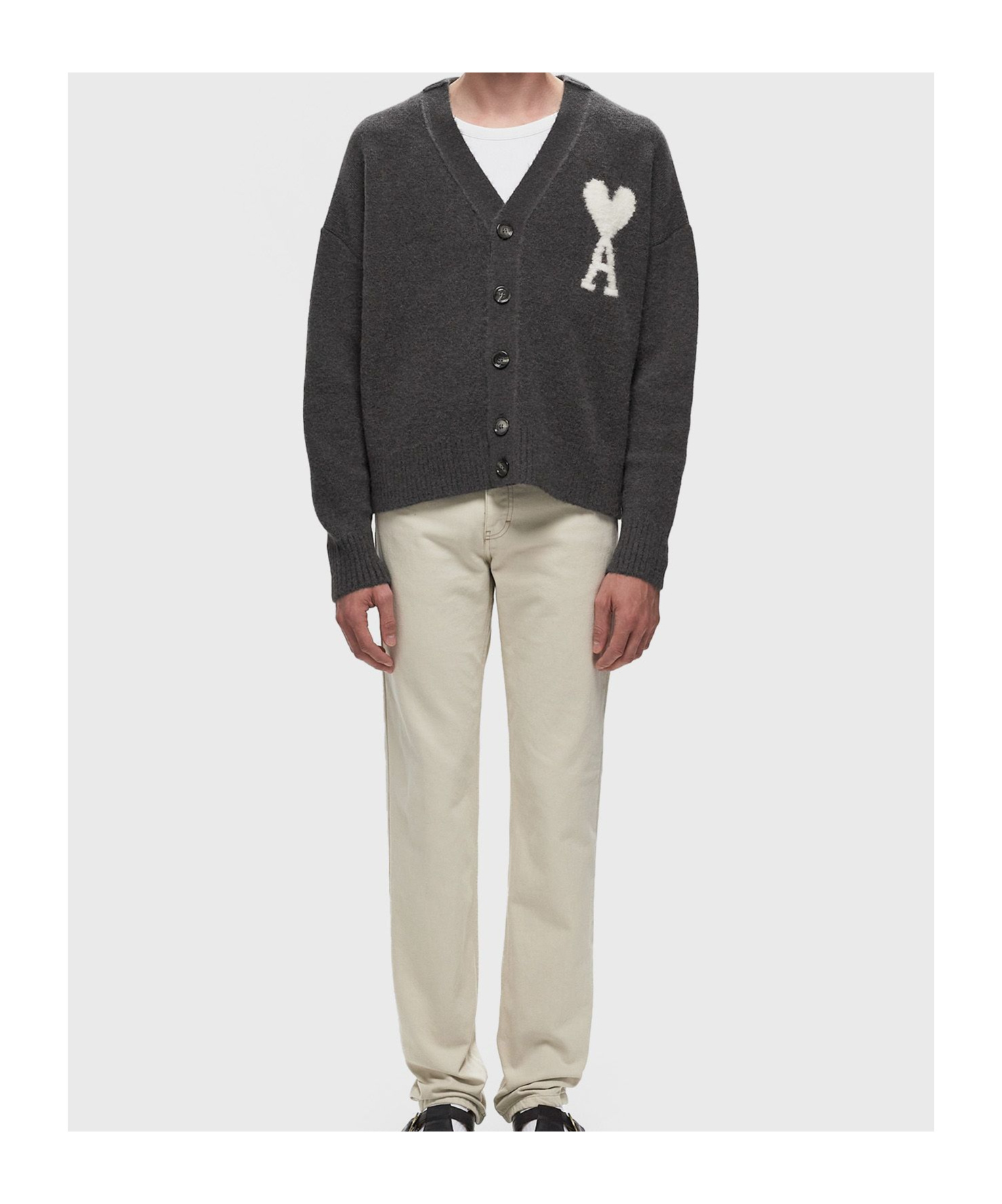 Ami Alexandre Mattiussi Ami Logo Patch Regular Fit Jeans In White