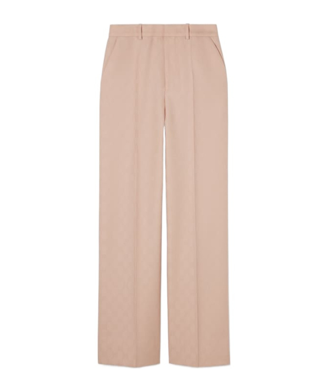Shop Gucci Gg Wool Pant In Nude