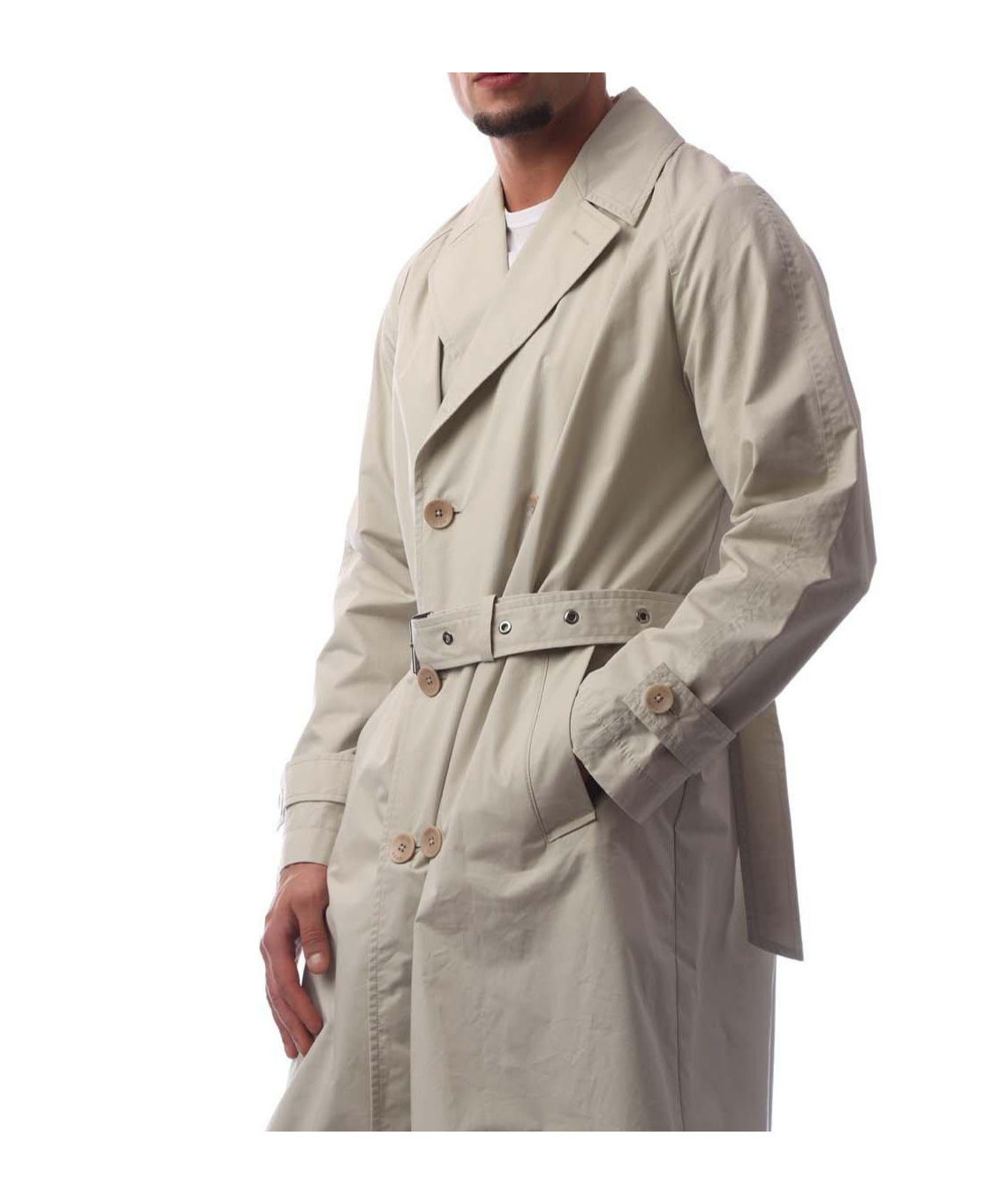 Hugo Boss Minimalist Trench Coat In Nude