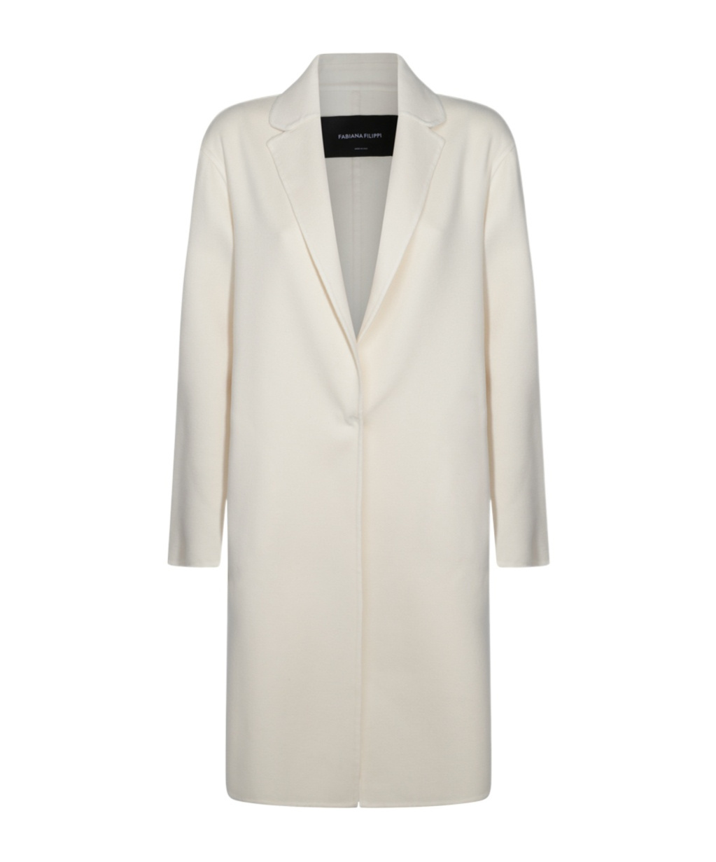 Fabiana Filippi White Wool Coat In White