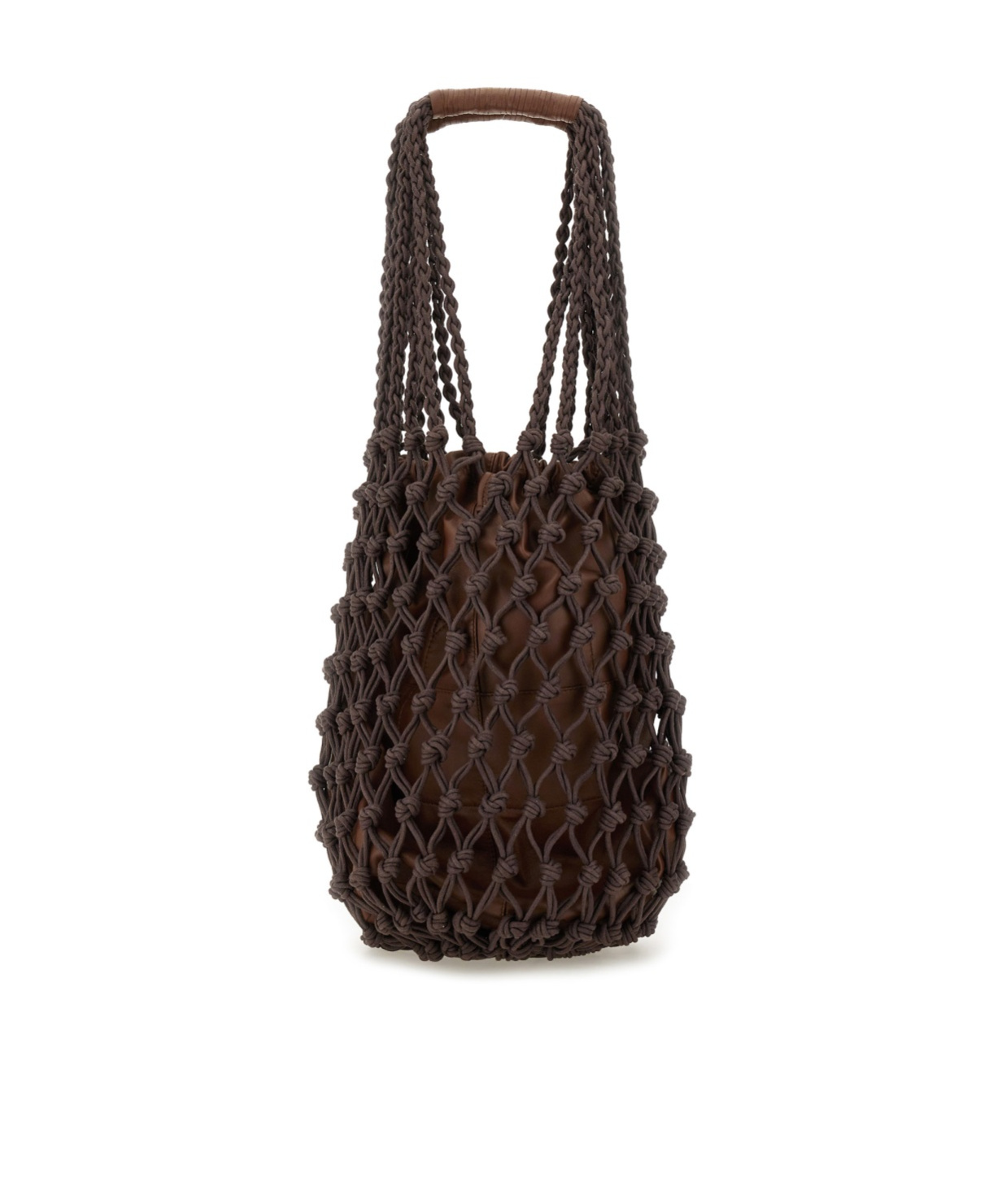 Alysi Mesh Tote Bag In Brown