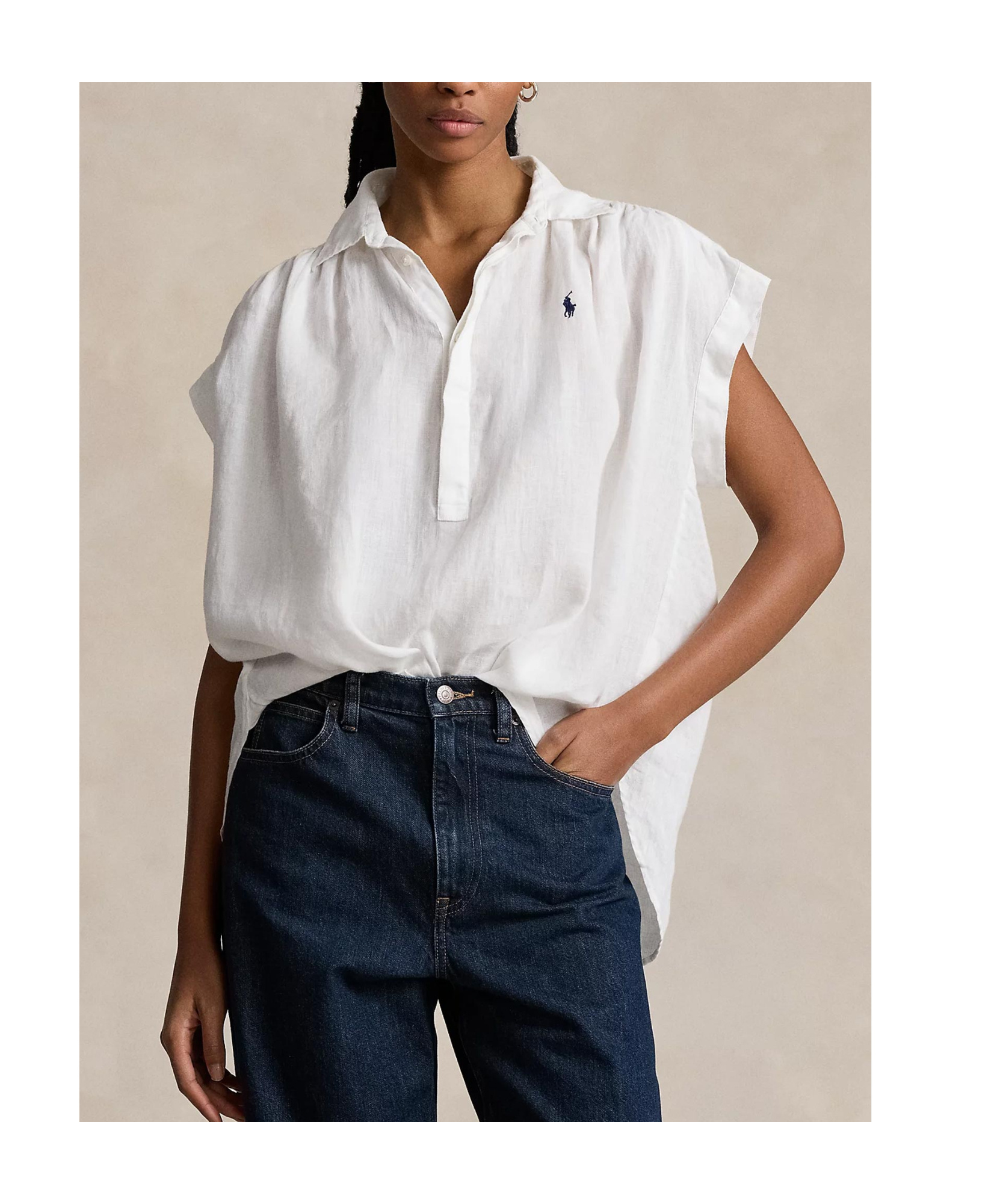 Polo Ralph Lauren Ss Lra St Short Sleeve Button Front Shirt In White