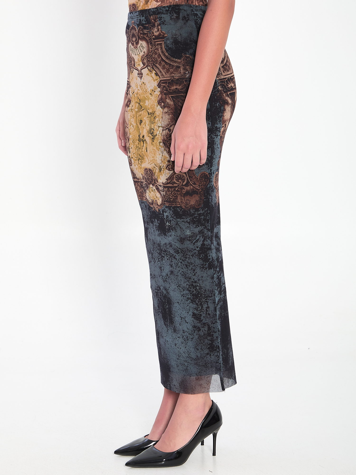 Jean Paul Gaultier Midi Skirt In Black