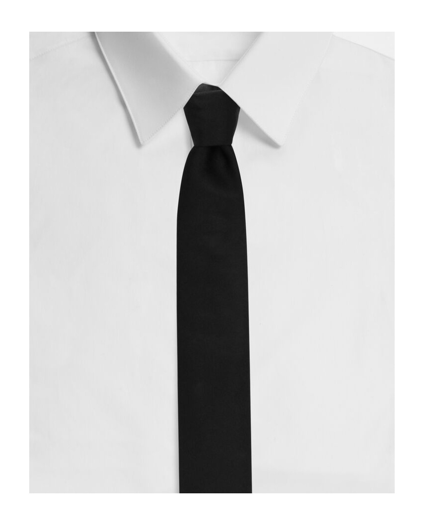 Dolce & Gabbana Wide Blade Smooth Texture Tie In Black