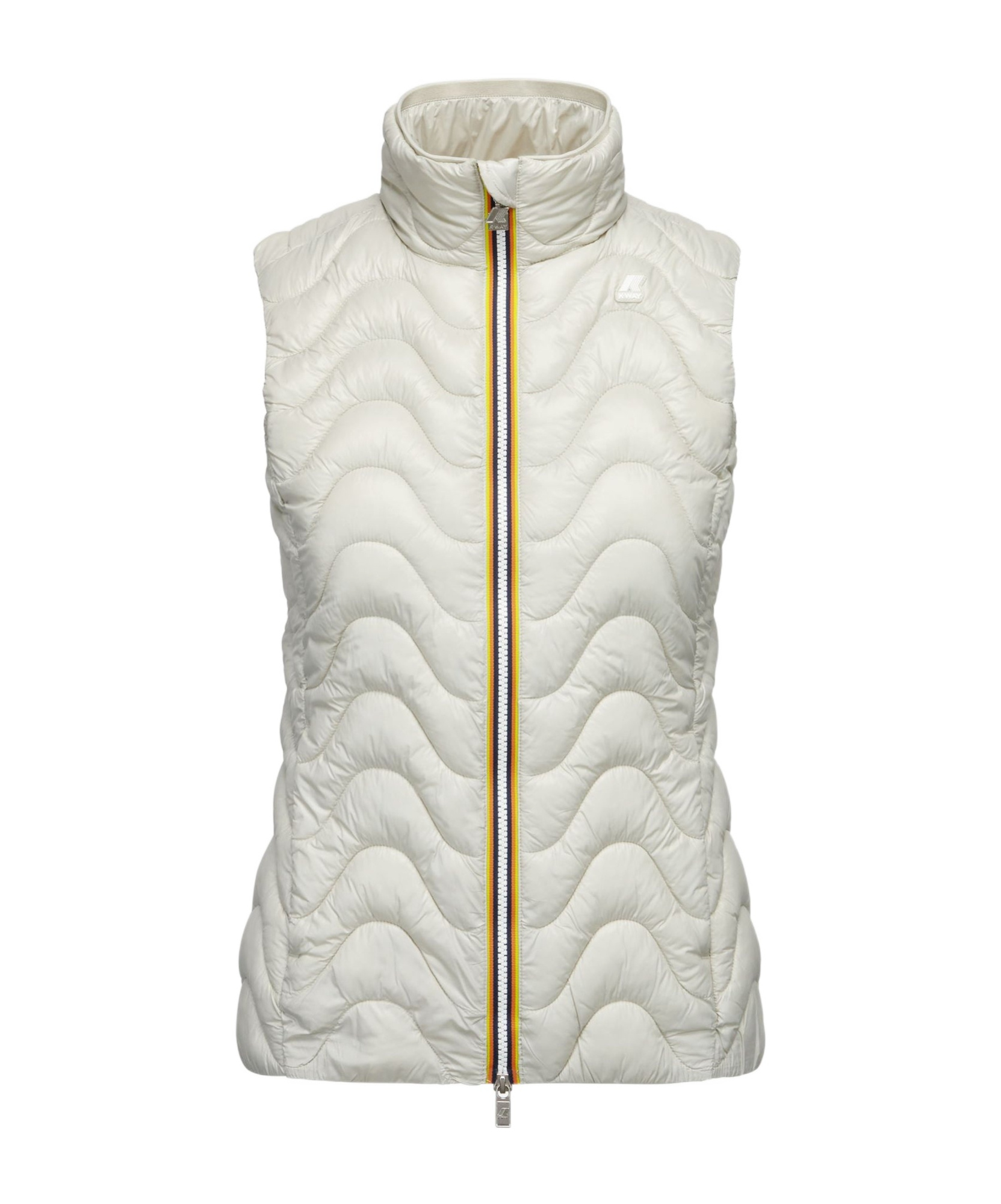 K-way Quilted Zipper Vest In White
