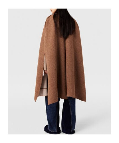 Stella Mccartney Bauble-clasp Bouclé Cape In Brown