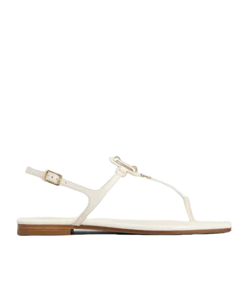 Roger Vivier Viv By The Sea Metallic T-strap Sandal In White