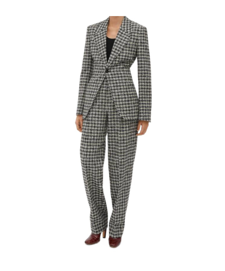 BOTTEGA VENETA BOUCLE GINGHAM WOOL JACKET