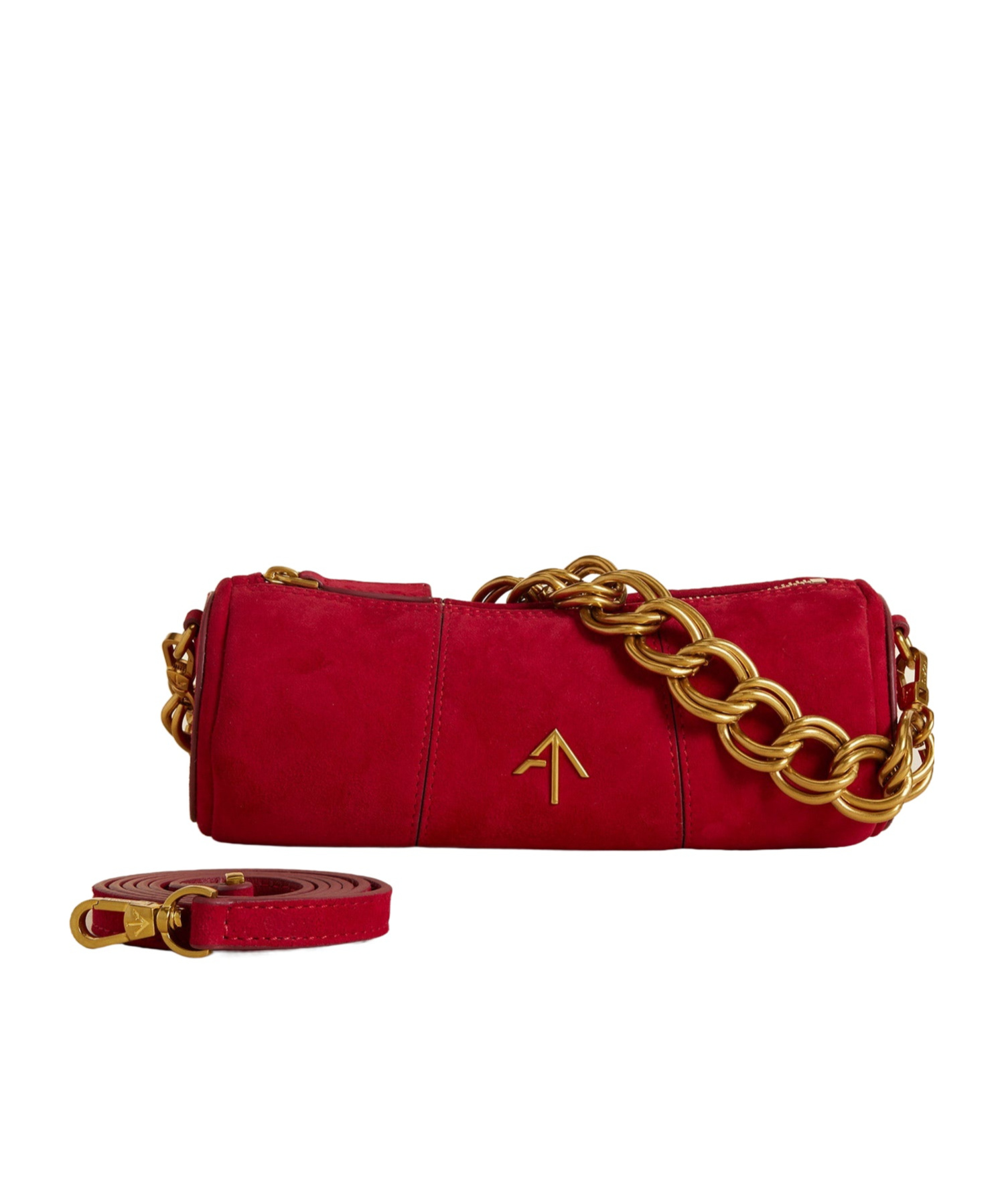 Manu Atelier Mini Cylinder Shoulder Bag In Red