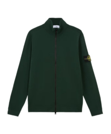 Stone Island Compass-badge Knit Cardigan In Green