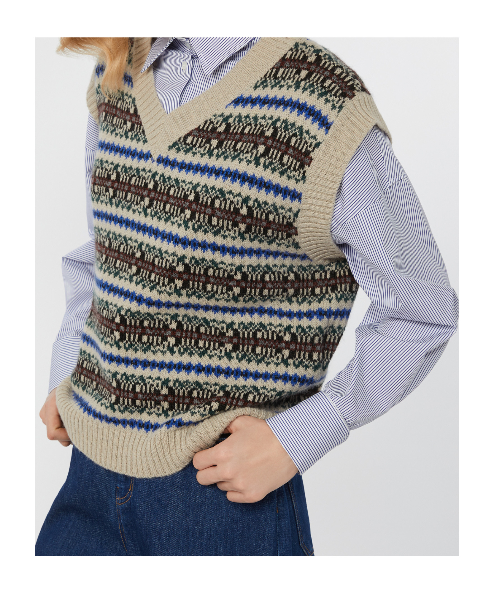 Weekend Max Mara Sleeveless Sweater Vest In Multi