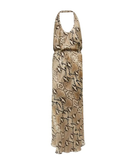 Petar Petrov Abby Snake-print Silk Midi Dress In Brown