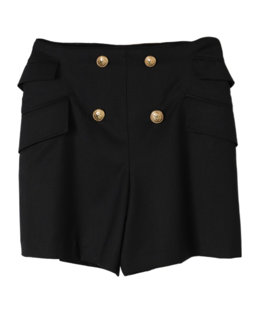 Balmain High-waist Smart Shorts In Black