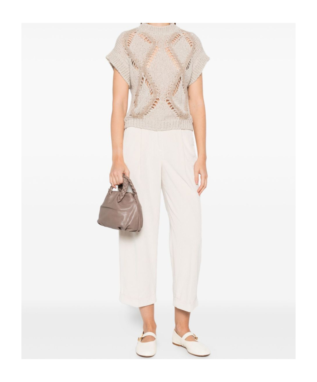 Antonelli Diamond Pattern Knitted Sweater In Brown