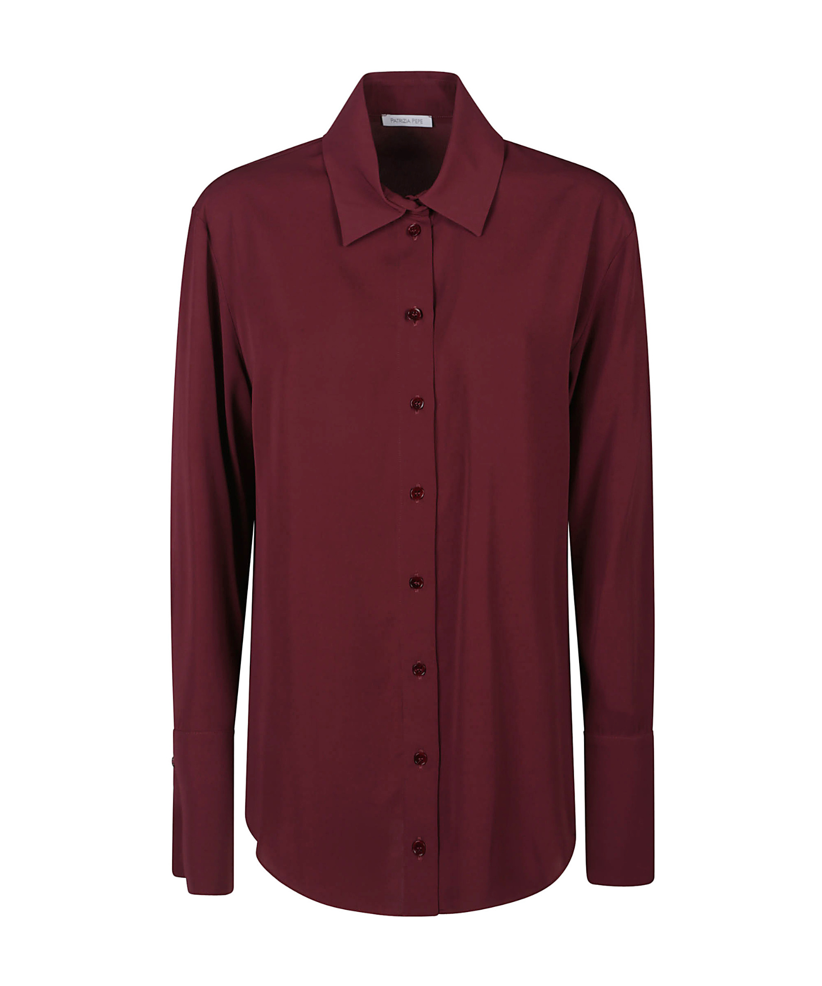 Patrizia Pepe Button-front Long-sleeve Shirt In Red