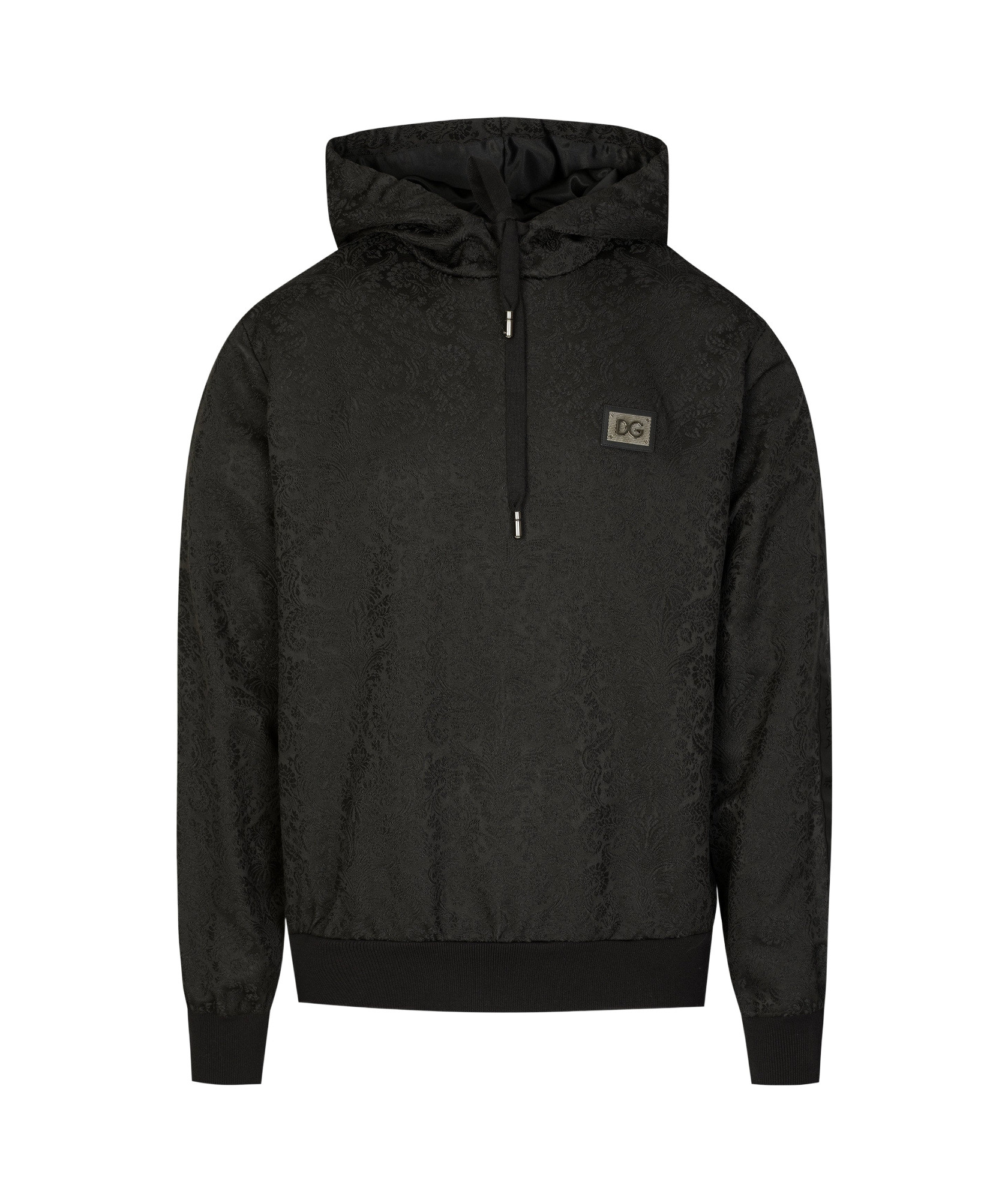 Dolce & Gabbana Long-sleeved Hooded Hoodie In Black