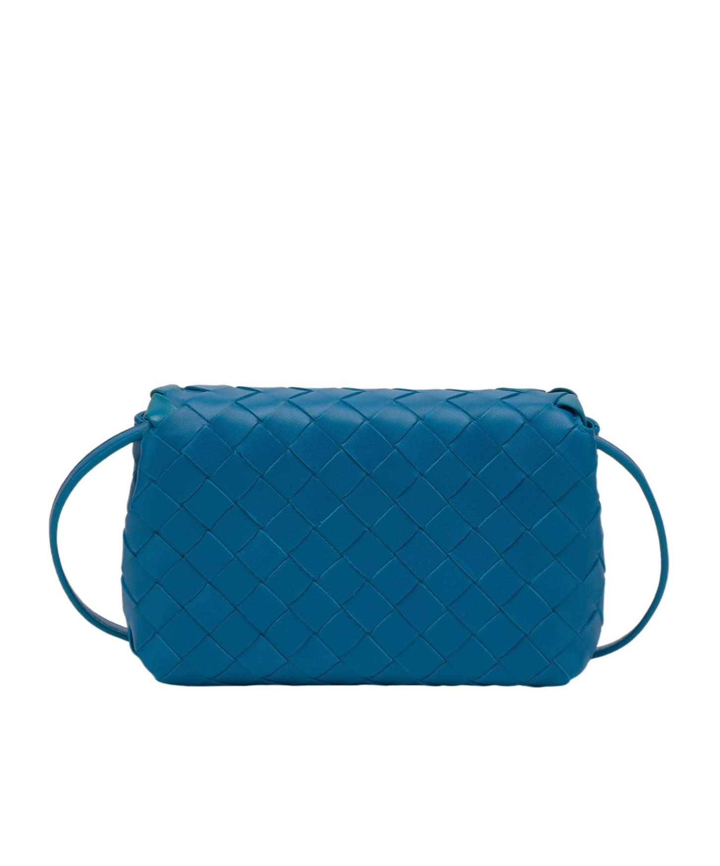 Bottega Veneta Mini Knitted Shoulder Bag In Blue