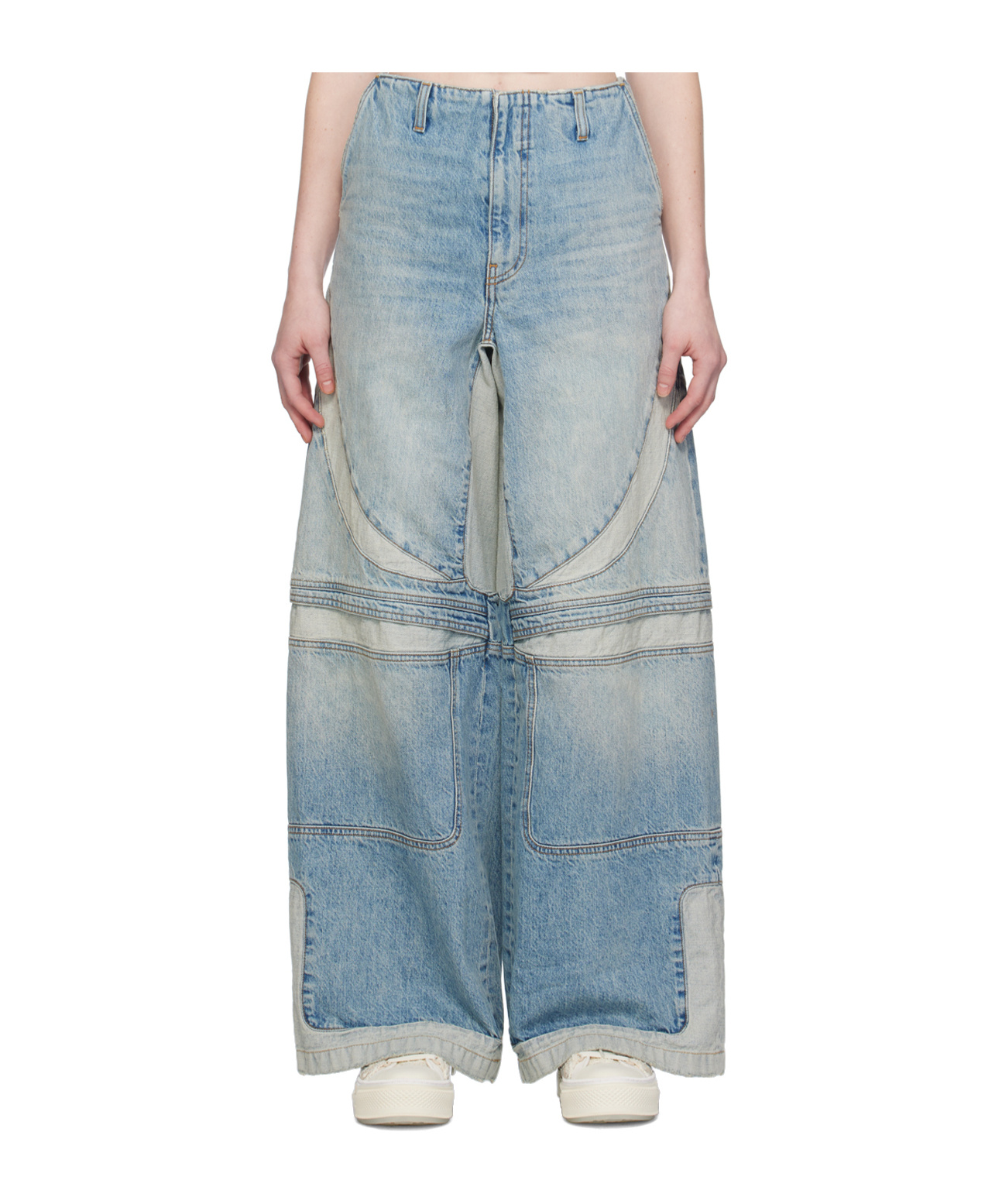 AMIRI BAGGY MX3 PANELED DENIM PANTS