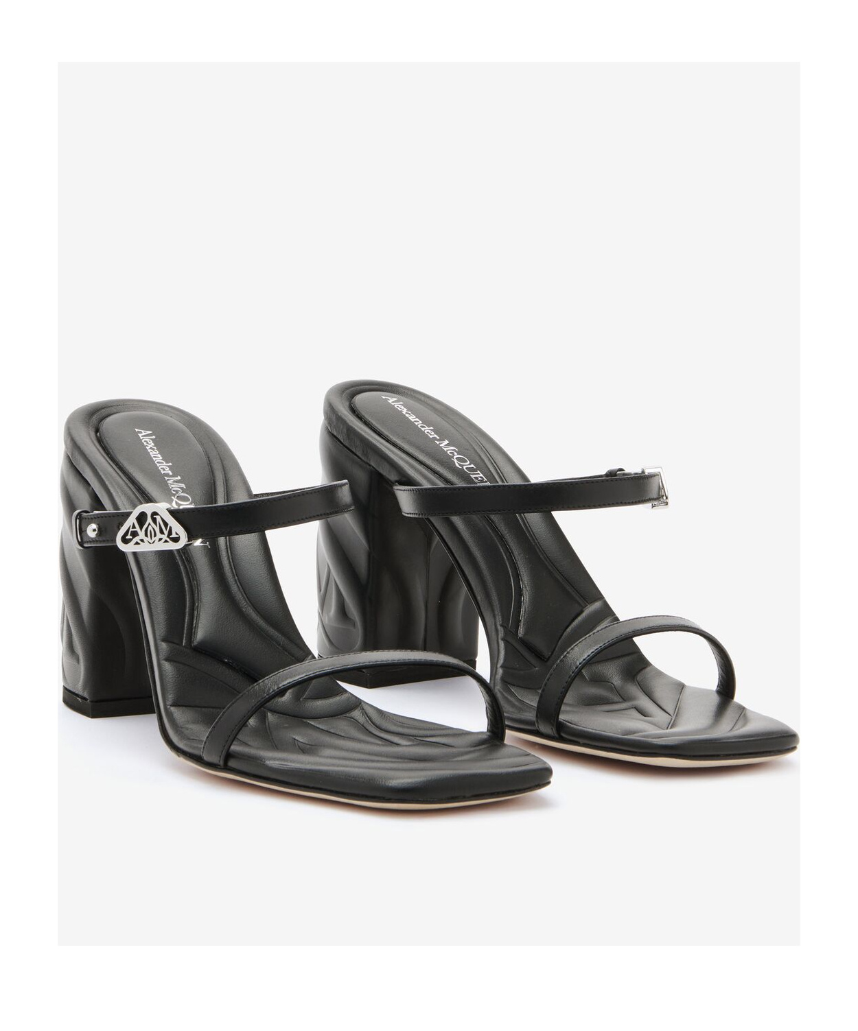 Alexander Mcqueen Seal Mules Mit Riemen 85mm In Black