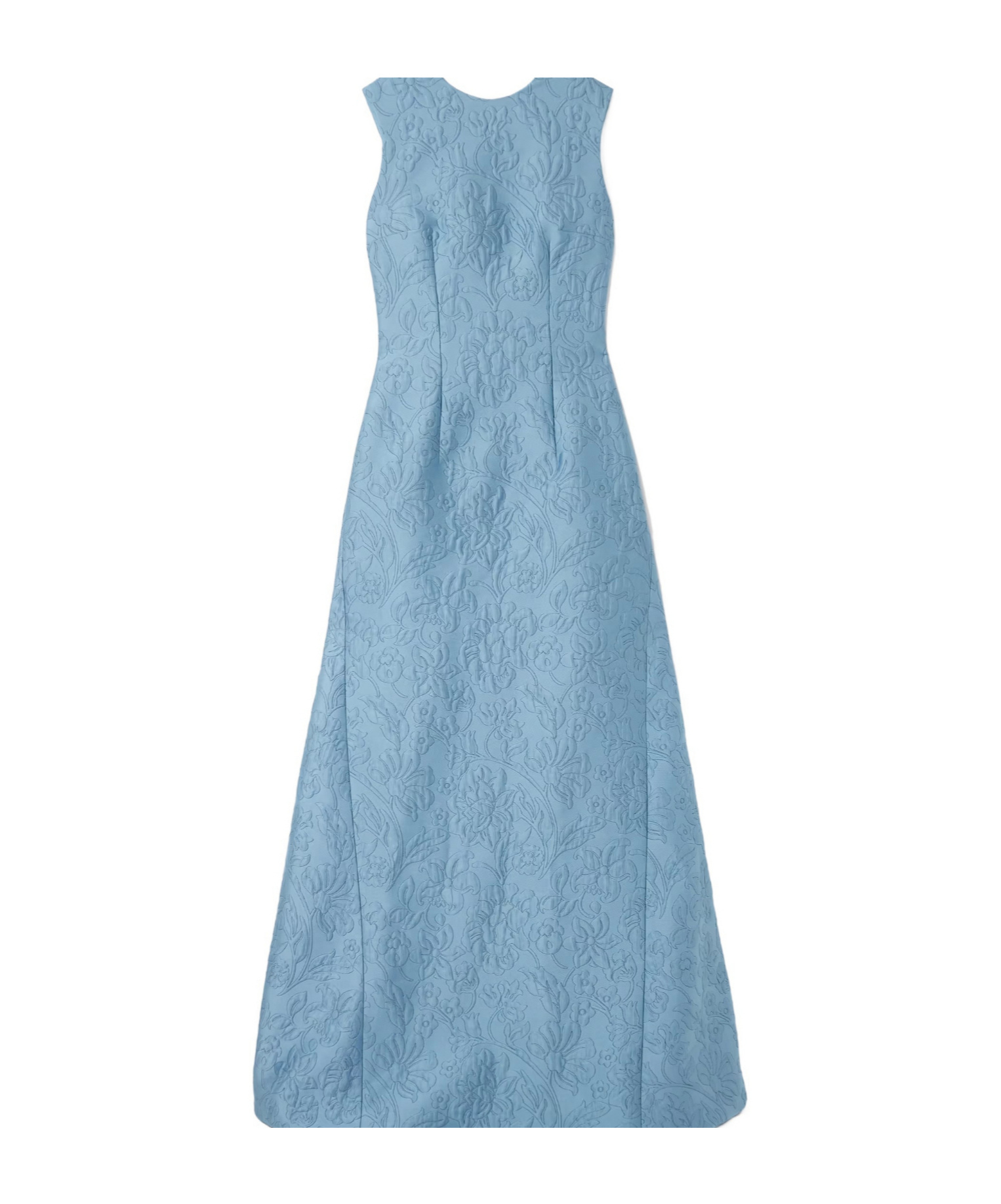 Emilia Wickstead Malcolm Open-back Cloqué Maxi Dress In Blue