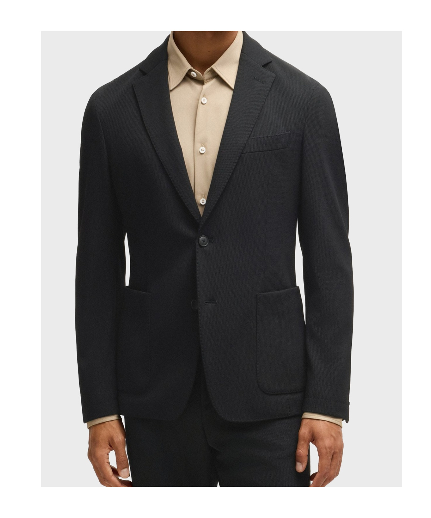 Hugo Boss Slim-fit Jacket In Washable Stretch Fabric In Black