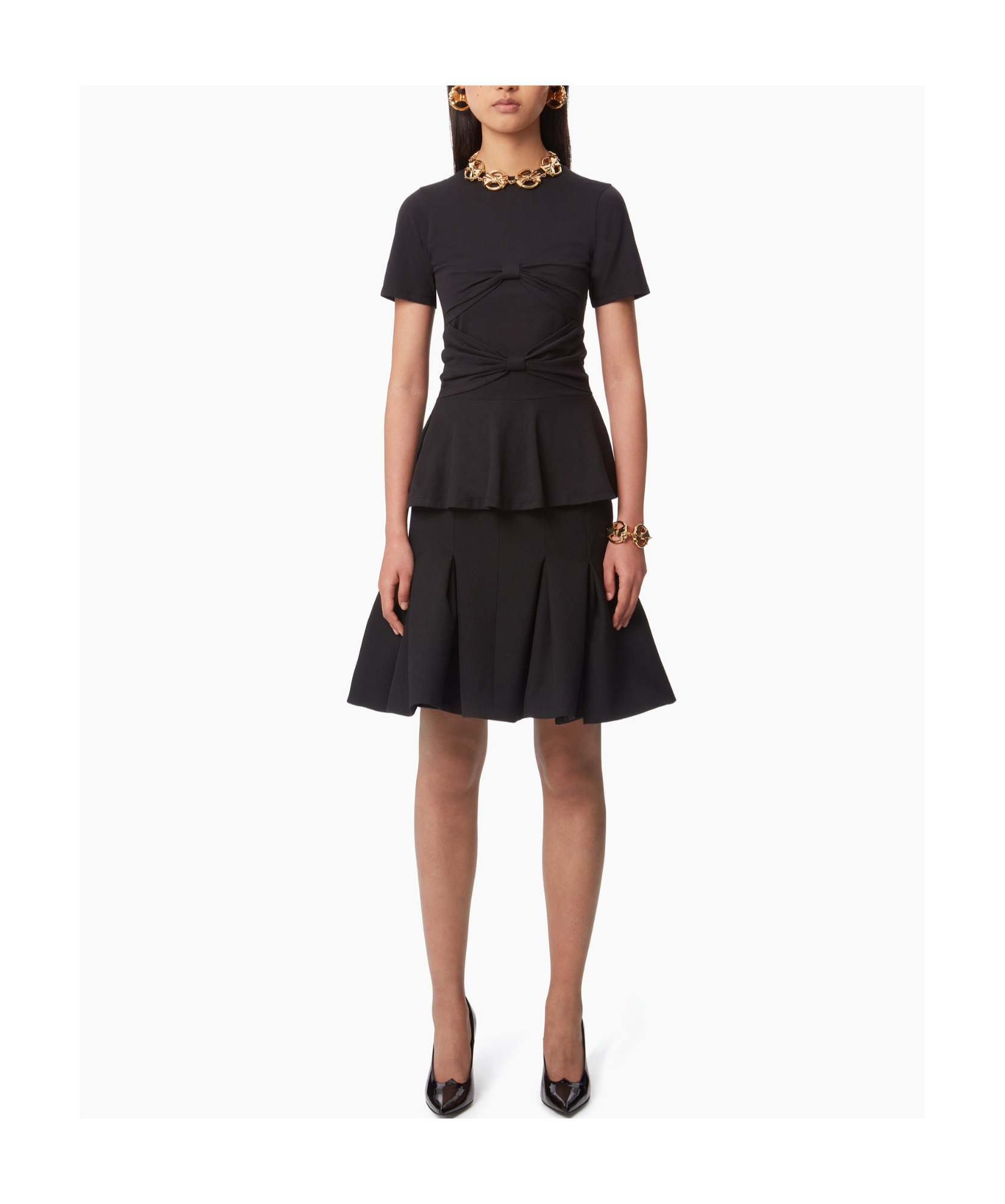 Nina Ricci Peplum Mid Skirt In Black