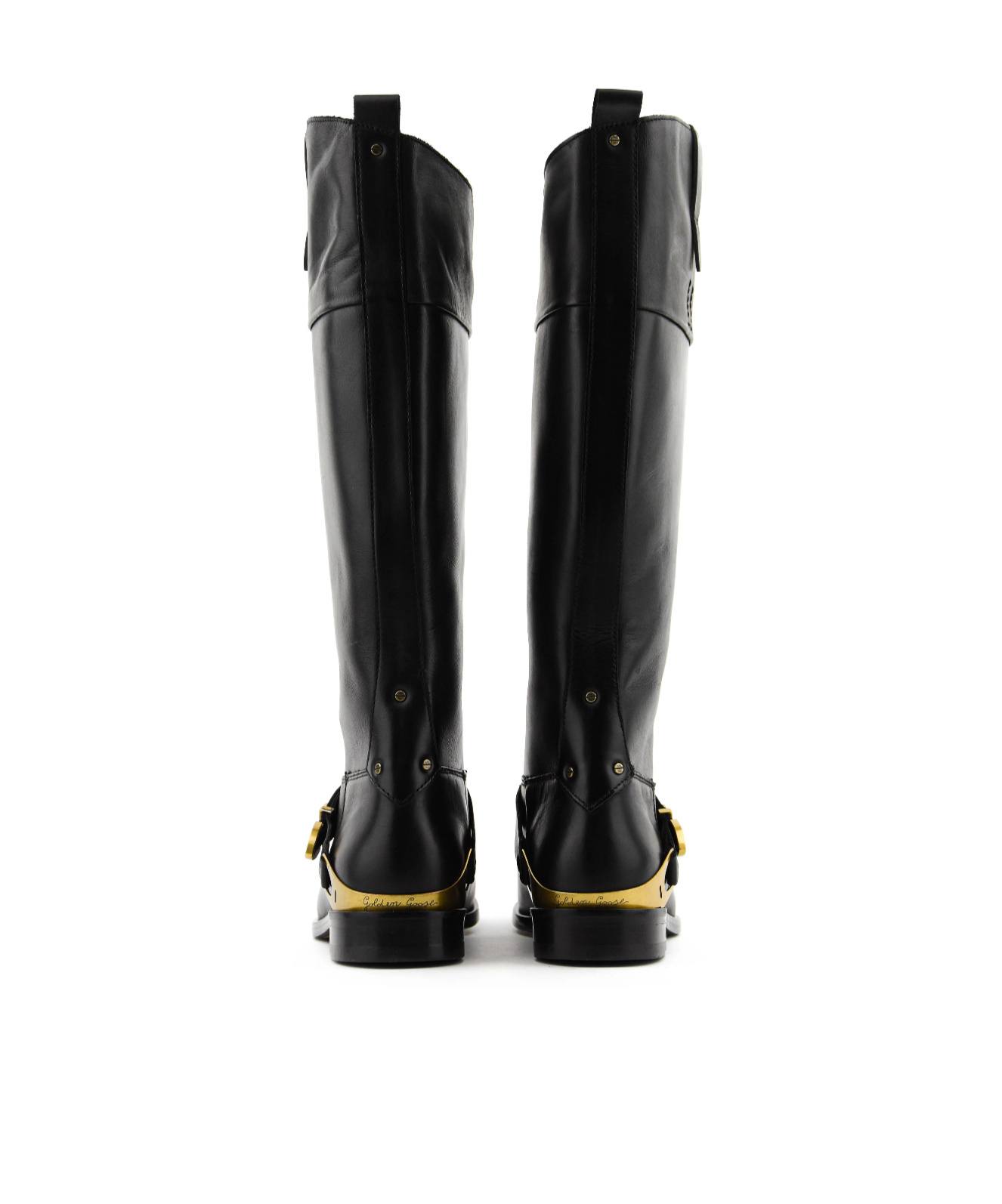 Golden Goose Charlie Buckled Knee-high Boots In Black